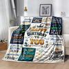 Happy Birthday Wishes Blanket Warmthful Decor Suitable for Picnics Seaside Sofa Four Seasons Multipurpose Digital Print