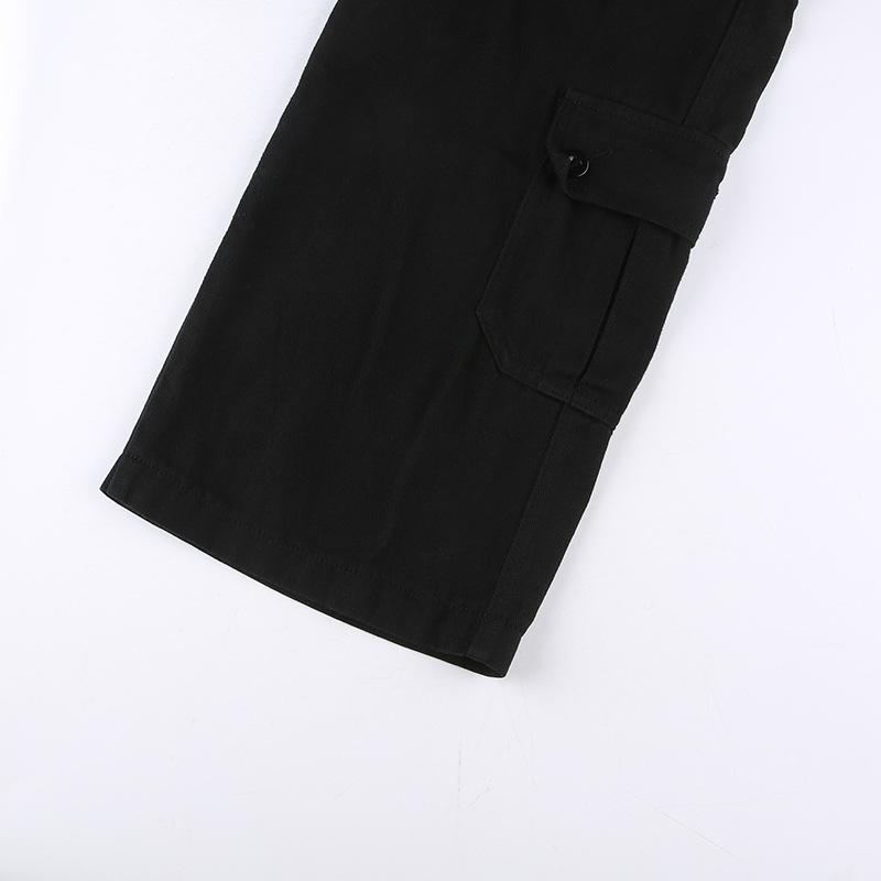 Summer Women's Pant Street Spice Low Waist Double Row Button Tide Artificial Multi-Pocket Denim Casual Pants