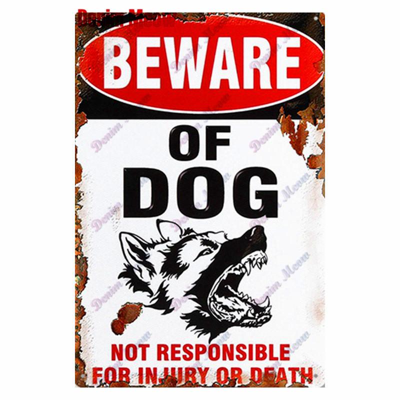 Vintage Beware of Dog, Metal Sign, Warning Danger, Protected Pit Bull Dog, No Bal, Wall Decor, Private Area Decoration, WY45
