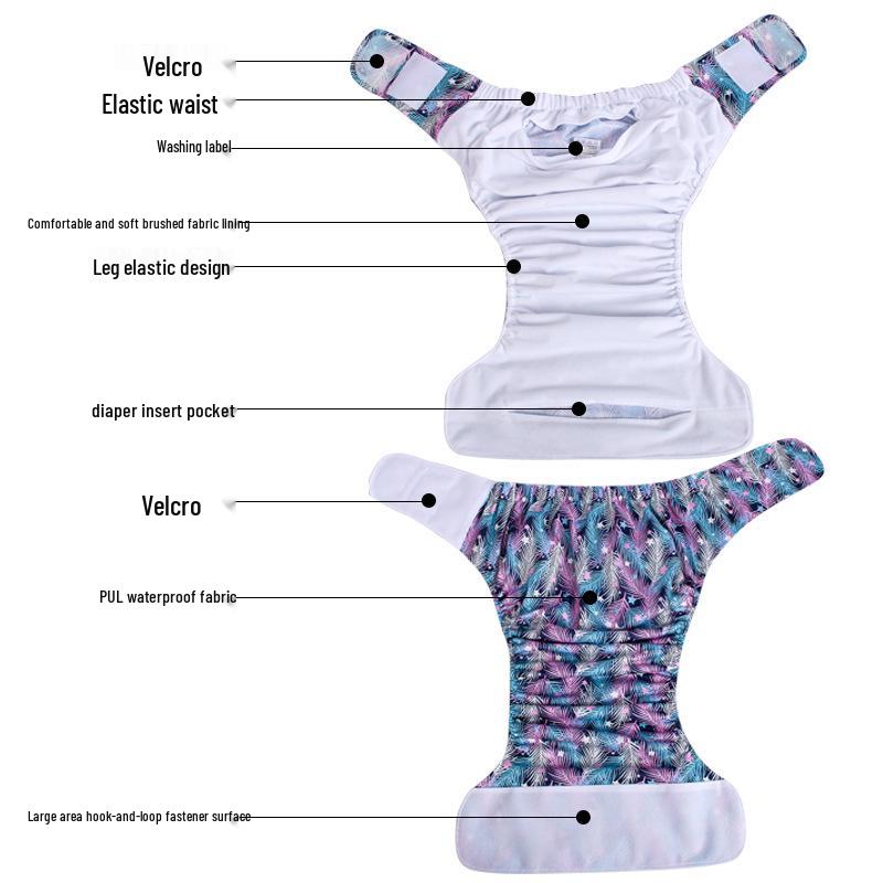 Adjustable Washable Incontinence Diaper Underwear with Velcro for Adults