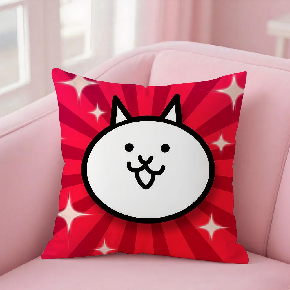 The B-Battle Cats Pillow Case Square Double-Sided Printing Sofa Cushion Cover Bedroom Bedside Pillowcover