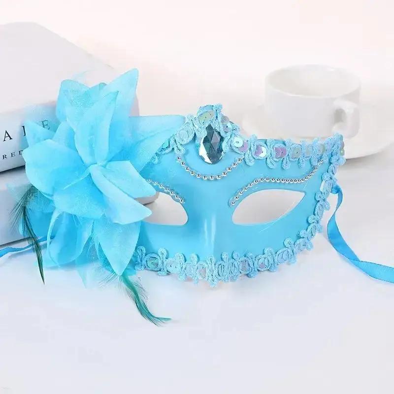 Halloween Costume Party Lace Mask Cosplay Princess Dress Up Half Face Mask Lily Flower Party Sexy Dress Mask Wearing Accessories
