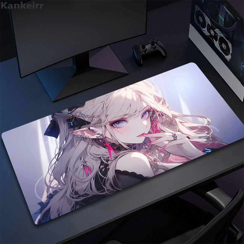 Anime Girls Cute Pink Mousepad Large Computer Gaming Accessories xcm Gamer Professional Premium Mouse Mat Kawaii Desk Mats