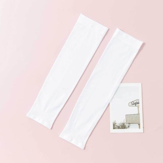 2Pcs Summer Ice Silk Arm Sleeves UV Protection Breathable Anti-slip Elastic