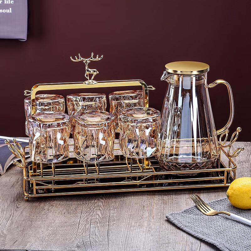 NAIJIANG Luxury Heat-Resistant Glass Water Jug & Cup Set