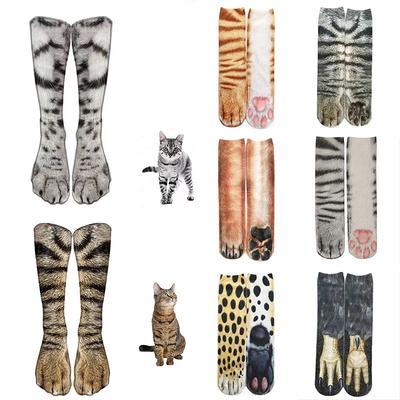 Unisex Adults 3D Print Animal Paw Socks Creative Funny Cat Dog Eagle Tiger Leopard Paw Socks Novelty Socks Gag Christmas Gifts