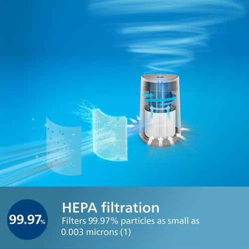 PHILIPS Replacement FY0611/30 NanoProtect HEPA Filter, 1 Piece, PM2.5 Disinfection, Virus, Bacteria, Pollen, Dust, etc. (For AC0650-600 Series Purifie