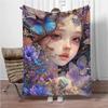 Kunst Cartoon Mädchen Decke Kinder Warm Weich Decke für Sofa Büro Picknick Bettbezug Decke Geeignet für Geburtstag Souvenir Geschenk