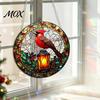 Colorful Holiday Porch Ornaments Christmas 2D Acrylic Suncatcher, Stained Glass Style Black Cat Window Hanging, Festive Door Sign Hanging Plaque with