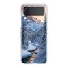 Transparent Phone Case For Samsung Galaxy Z Flip 3 4 5 6 7 Hard Folding PC Z Flip3 Flip4 Cover Antarctica snow scenery