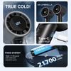 USB Rechargeable High-speed Fan Handheld Mini Turbo Fan with Hook and LED Digital Display 5-speeds Wind Adjustable Portable Fan