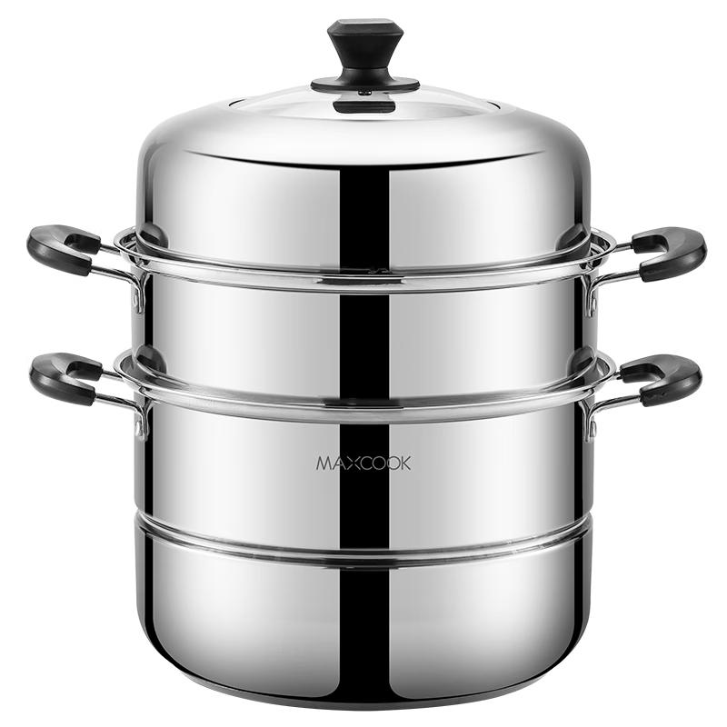 MAXCOOK 26CM 3-Tier Stainless Steel Steamer Pot