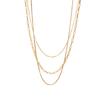 Yori Geometric 18K Gold Plated 3mm Snake Chain Layer Necklace Gift Stainless Steel Triple Layer Snake Chain Necklace For Women