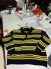 2025 Autumn/Winter Korean Color Block Stripe Polo Neck Knit Sweater - Casual, Versatile, and Loose Fit