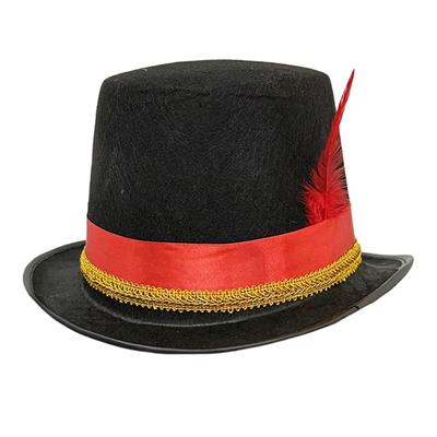 Celebratory Wool Like Top Hat Adjustable Unisex Christmas Party Costume Accessory For Adults
