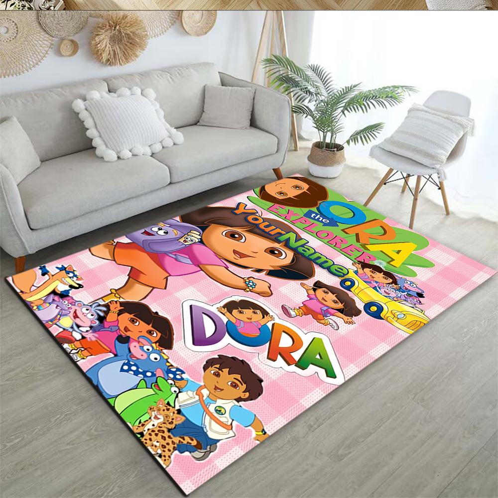 Dora Explorer Customizable Name Floor Rug Office Rug Design for Kitchen Foyer Decorate room Living Rooms Antislip Carpet Anime Office Decor