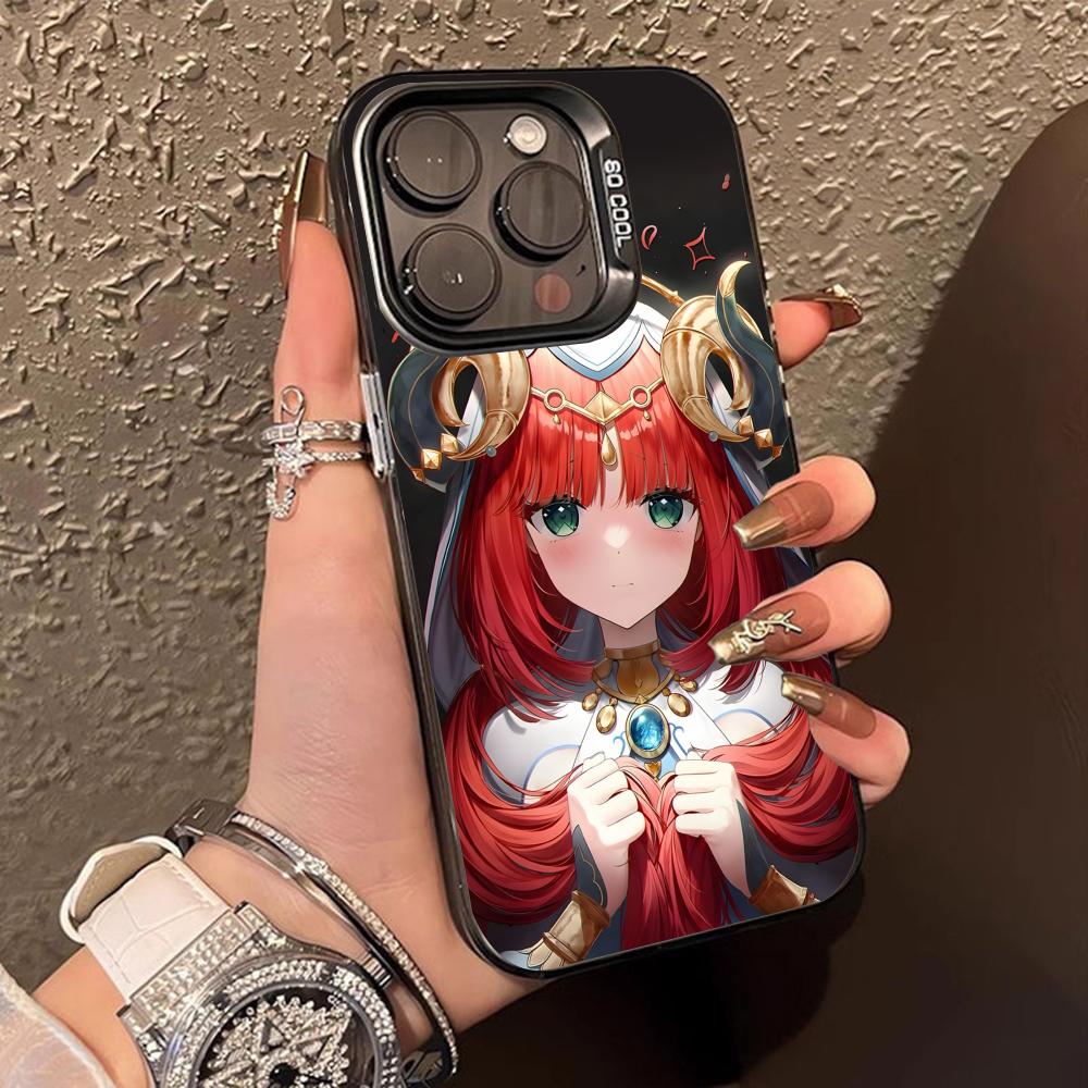 

Game GI Nilou Translucent Mobile Phone Case for iPhone 17 16 15 14 13 12 11 X XR XS 8 7 Air Pro Max Plus Colorful Cover iPhone 7 Plus
