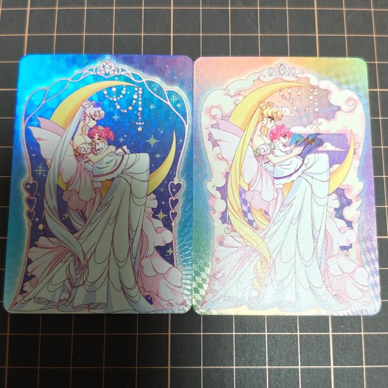 Diy Sailor Moon Colorful Flash Self Control Collect Signature Trading Flash Card Anime Cartoon Gift