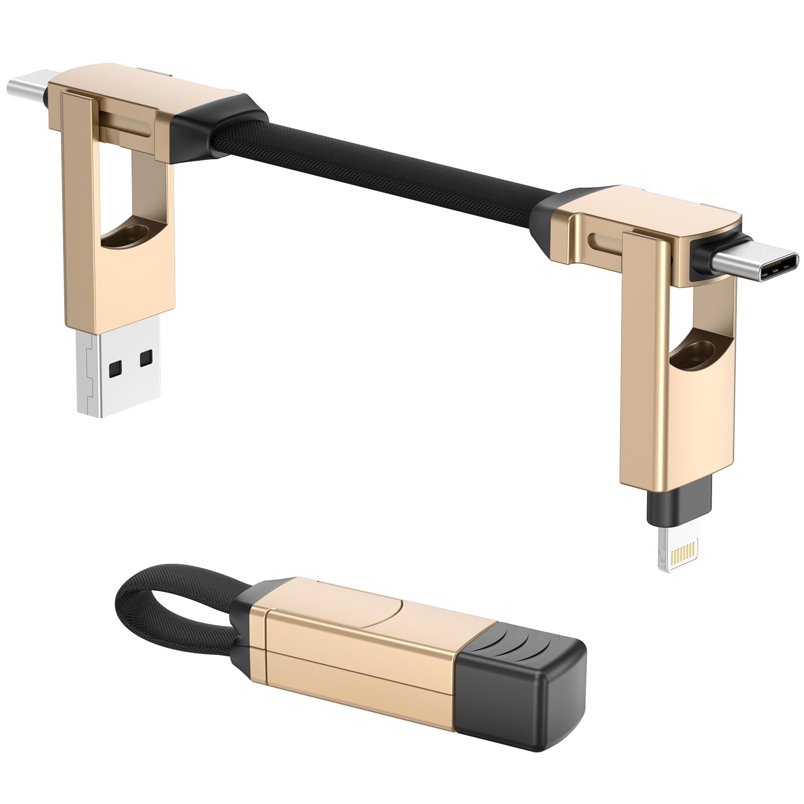 

CHAFON 6in1ALL IN CHARGER Золотой многофункциональный зарядный кабель Type-C/A