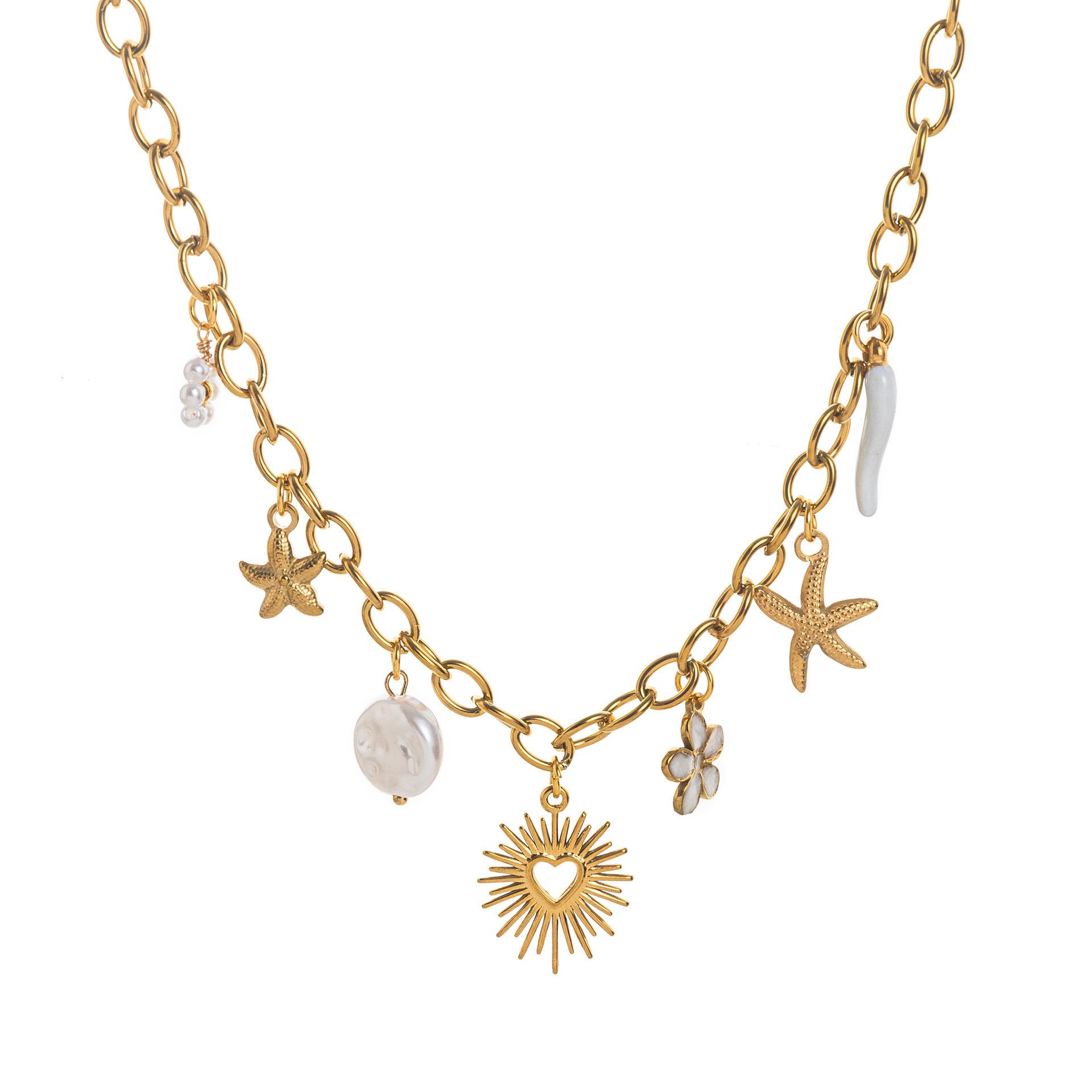 

Personalized Diy Knotted Rope Chain Lotus Feather Pendant Necklace Vacuum Electroplating Color Retention Fashion Necklace