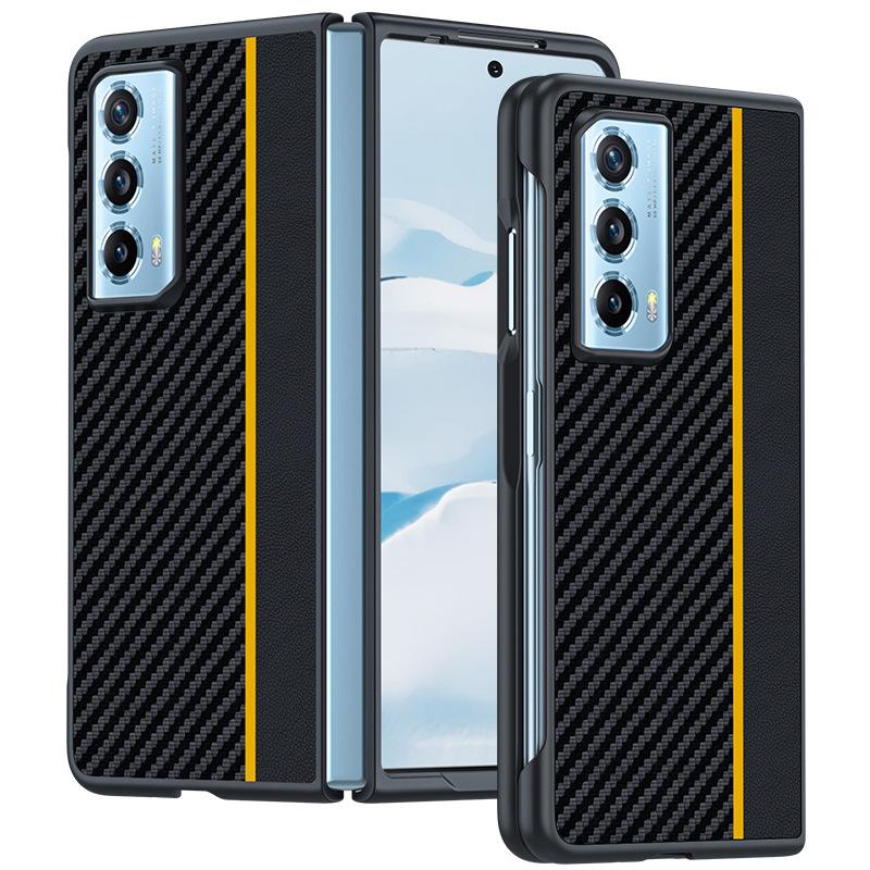 Applicable To Honor MagicVS2 Mobile Phone Case Carbon Fiber Kevlar Pattern Anti-drop Ultra-thin Folding VS Leather Case Protective Case