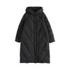 Maslan Winter Warm Solid Color Simple Hooded Straight Sleeve Mid-length Down Jacket