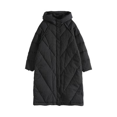 Maslan Winter Warm Solid Color Simple Hooded Straight Sleeve Mid-length Down Jacket