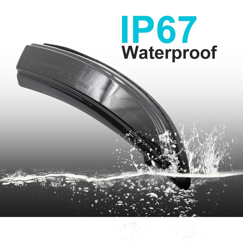 2x Rauchige Dynamische Amber Rückspiegel Seitenblinker Leuchte LED Seitenmarkierungsleuchten für Ford Fiesta 2008-2017 B-Max 2008-2017