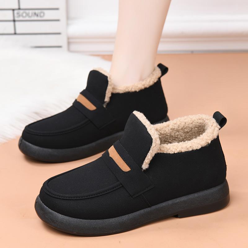 Winter New Cotton Shoes Casual and Comfortable Flat-soled Women's Cotton Shoes Women's Short Boots Non-slip Soft-soled Cotton Shoes