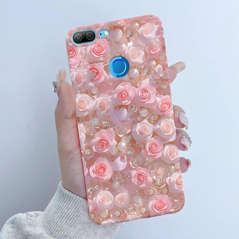 For Honor 9 Lite LLD-L21 LLD-L31 Phone Case Flower Girl Design Soft Silicone TPU Back Housing for Honor 9 STF-L09 STF-AL10 Cover