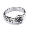 Nordic Trending Animal Snake Ring: Black Diamond Inlaid Stainless Steel Fashion Accessory