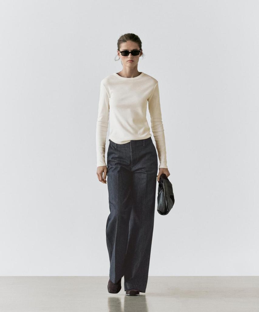 Masimodutti Mid-Rise Wide-Leg Jeans