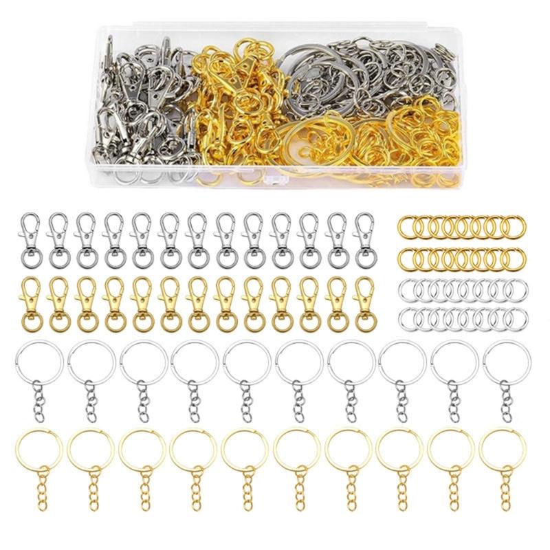 Keyring with Chain Lobster Claws Clasps And Jump Rings Set For Jewelry Making