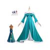 Rosalina Green Satin Court Long Dress for Mario Cosplay