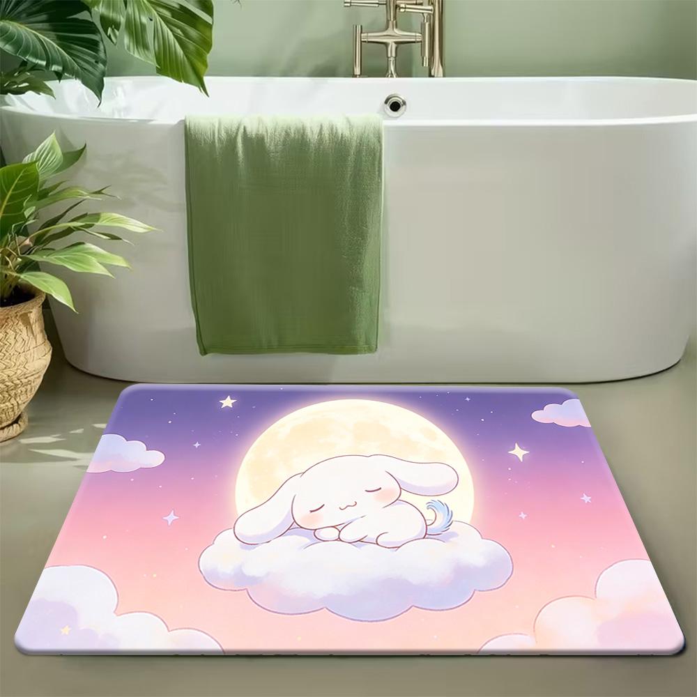 1pc Premium Flannel Creative Doormat, Non-Slip Bottom Mat with Sanrio Cartoon Character Collection Design, Soft and Comfortabl