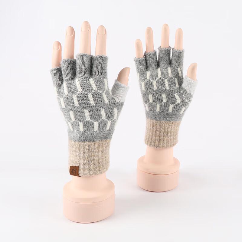 Women's Japanese Style Half-Finger Knit Gloves