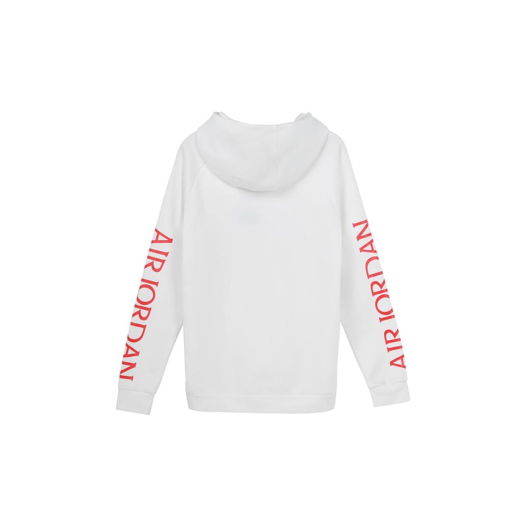 Jordan Jumpman Classics Logo Print Thickened And Fleece Lined Thermal Pullover Hooded Sweatshirt Men's White BV6011-100
