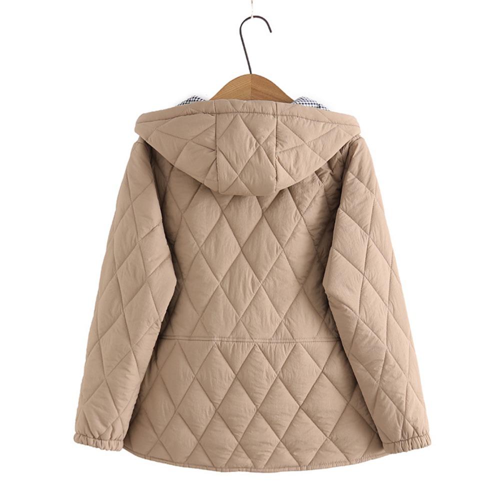 Autumn Winter Plus Size Parkas Women Clothing Loose Fit Padded Jacket Fashion Hooded  Split Thin Cotton Coat