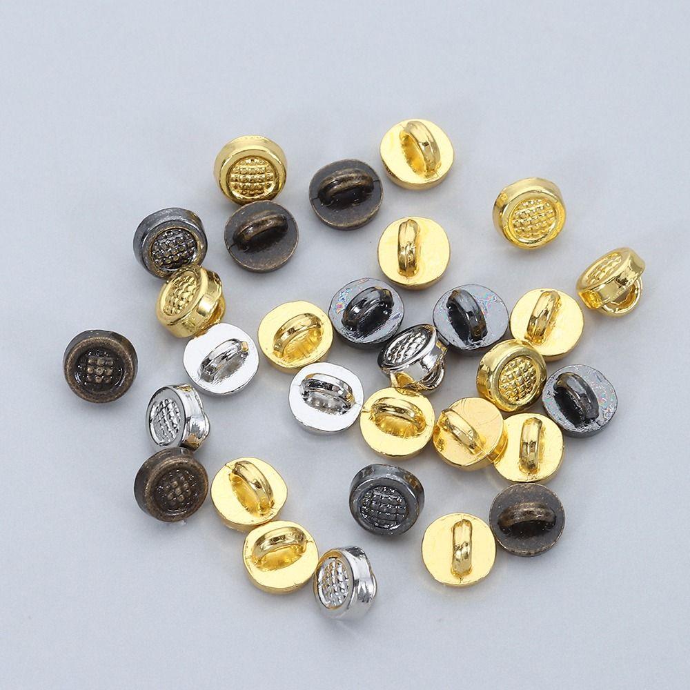 50pcs 4mm Doll Round Shape Buttons DIY Metal Ultra-small Buckles Mini Doll Shoes Buckles 1/6 Doll Clothing Buckles Accessories