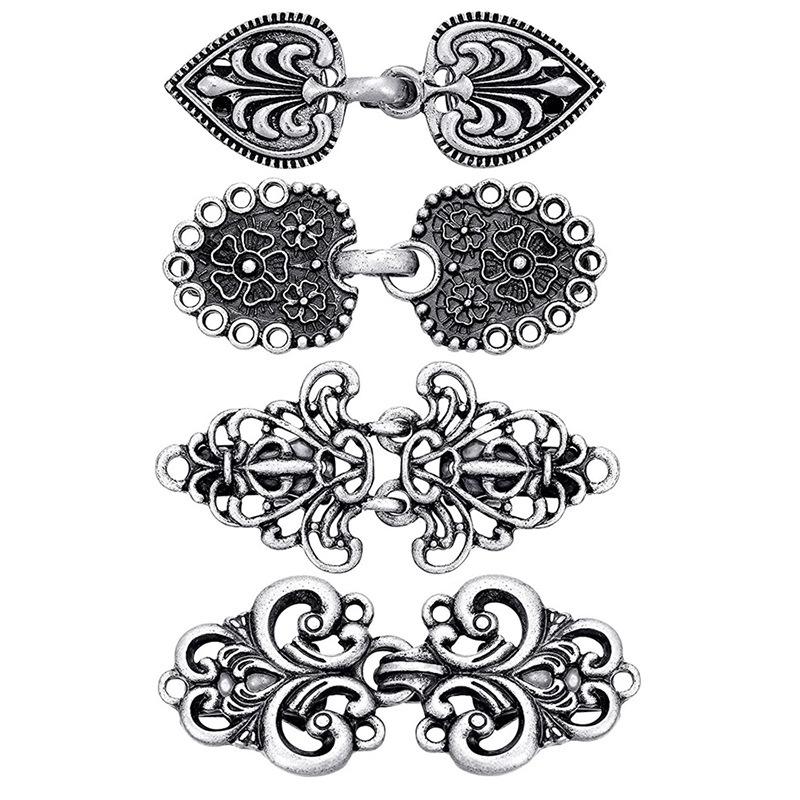 Retro Chinese Alloy Shawl Clip: Creative Hollow Scarf Buckle, Double Sweater Clip Brooch Travel Accessory.