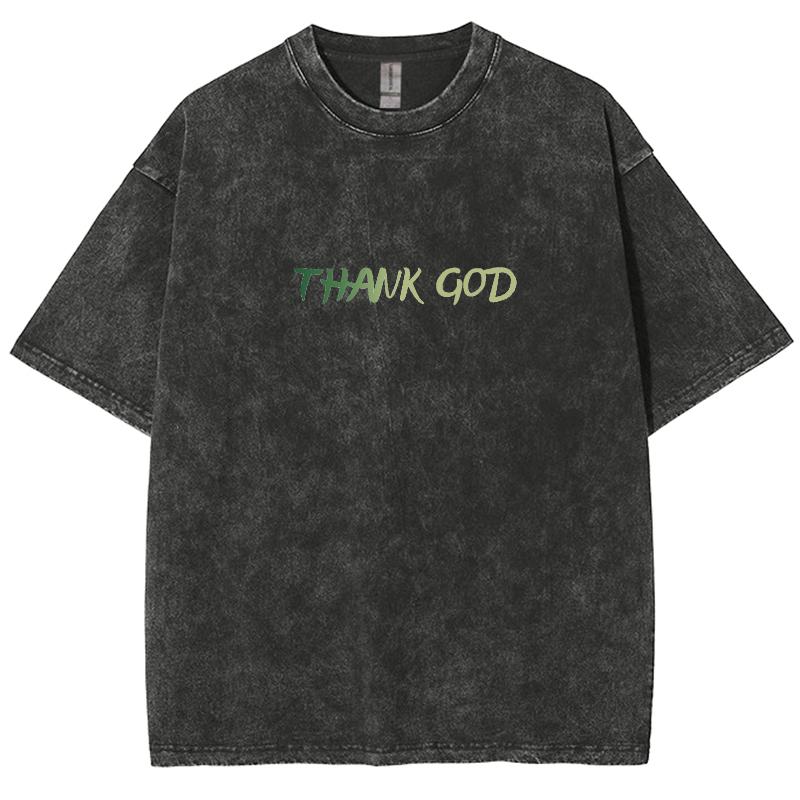 Minimalist Hand-Painted Letter Print Ladies Washed T-Shirt Oversized Loose Short Sleeve Design American Retro Top