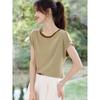 Damen Freizeit Rundhals Color-Block Raglanärmel T-Shirt
