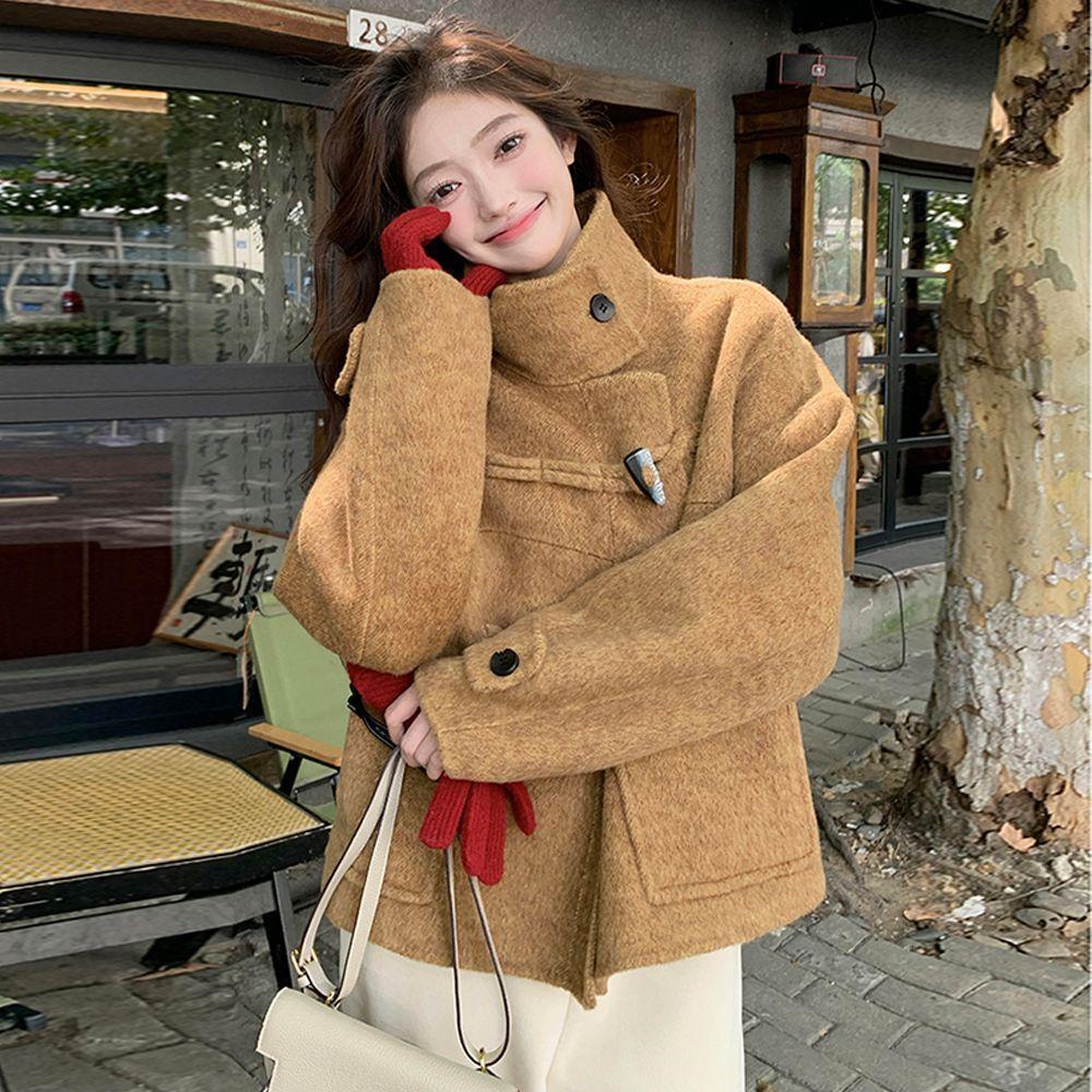 Palton Gros Călduros din Lână Iarnă Toamnă Modă Jachetă Largă din Tweed Casual Oversized Îmbrăcăminte Exterioară Stil Popular
