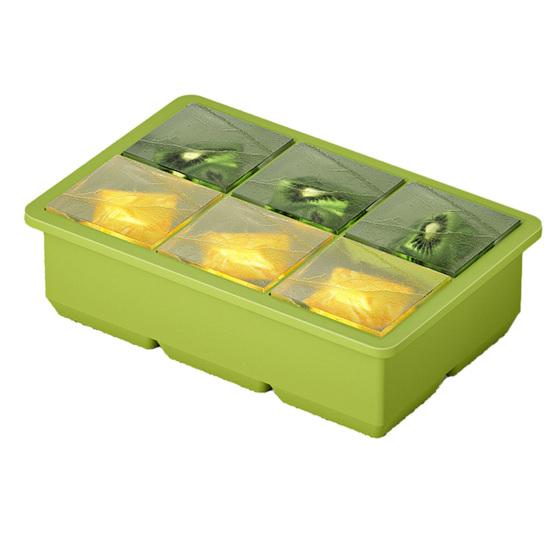 Square Silicone Ice Cube Tray with Lid  6-Cavity Easy Release Ice Cube Mold Stackable BPA-free Ice Cube Maker Dishwasher Safe Home Bar Essential