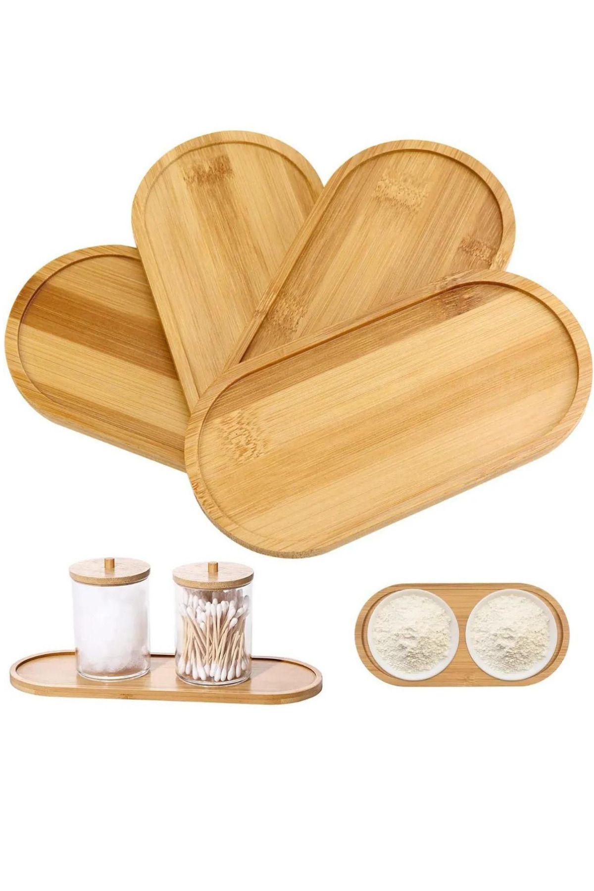 

Set of 2 Bamboo Oval Serving Trays – Wooden Tray & Oil Drip Mat for Stylish Dining! 1