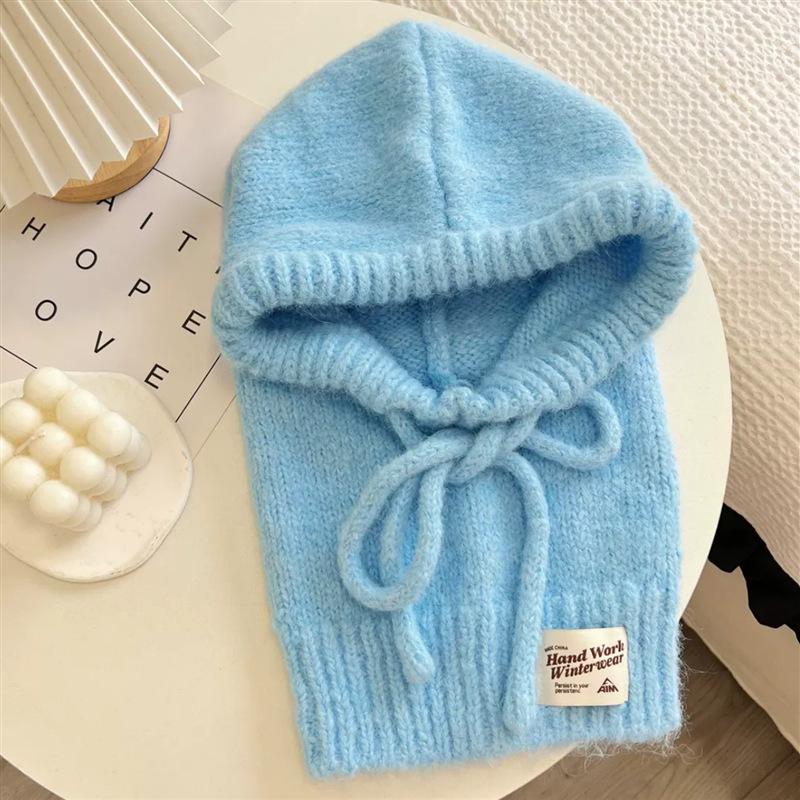 New Wool Blended Scarf Hat for Women October Siege All In One Winter Versatile Wool Knitted Student Scarf for Men