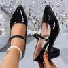 Women High Heels Pumps Slip On Elegant Office Wedding Designer Shoes Shallow Big Size Lolita Mary Jane Shoes Zapatos De Mujer