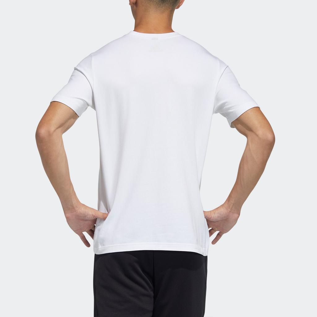 adidas T Shirts Unisex White Crew Neck Moderate Straight Fit GP1860