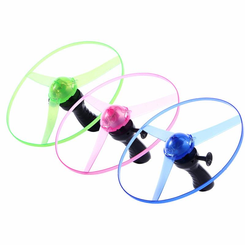 Pull String Luminous LED Flying UFO Toy Glowing Propeller Disc Creative Fun Party Favor Toy for Kids Outdoor Sports Activities