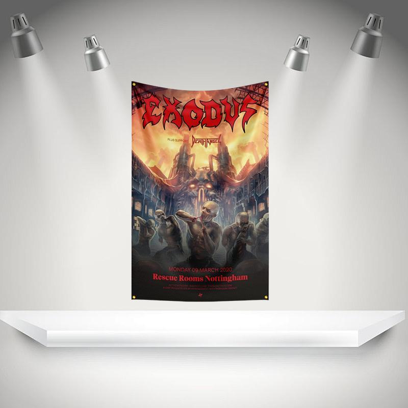 E-Exoduss Flag Rock Music Band Banner HD Printing Tapestry Exhibition, Music Band Fans, Garage Decor